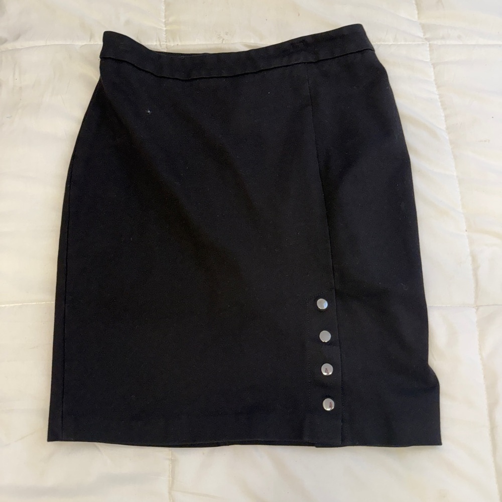 Calvin Klein Black Skirt with Button Detail